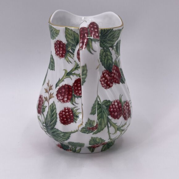 Raspberry Chintz Pitcher A Special Place 2003 Swirl White Porcelain Chintzware - Picture 6 of 11